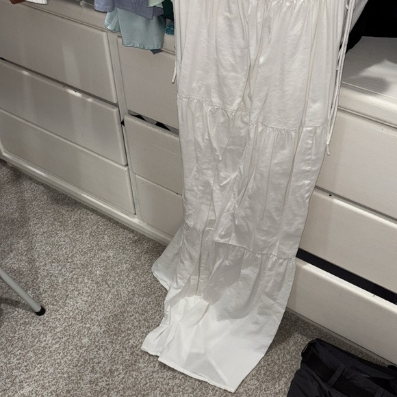 Bumpsuit Shirred Strapless Gown in White Poplin size XS - Picture 8 of 10